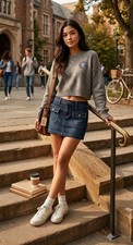 Gap 1969 navy blue denim mini skirt with pockets denim mini y2k