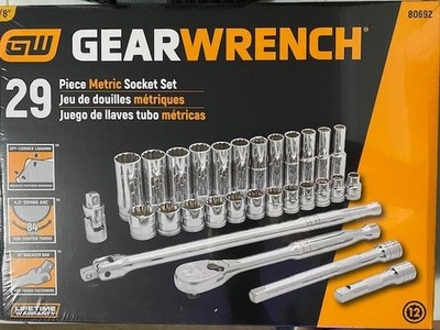 GearWrench 80692 29 Pc. 3/8'' Drive 12 Point Standard & Deep Metric Tool Set