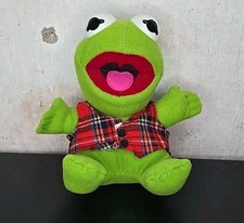 1987 McDonalds Christmas Baby Kermit The Frog Jim Henson Muppet Babies Plush Toy