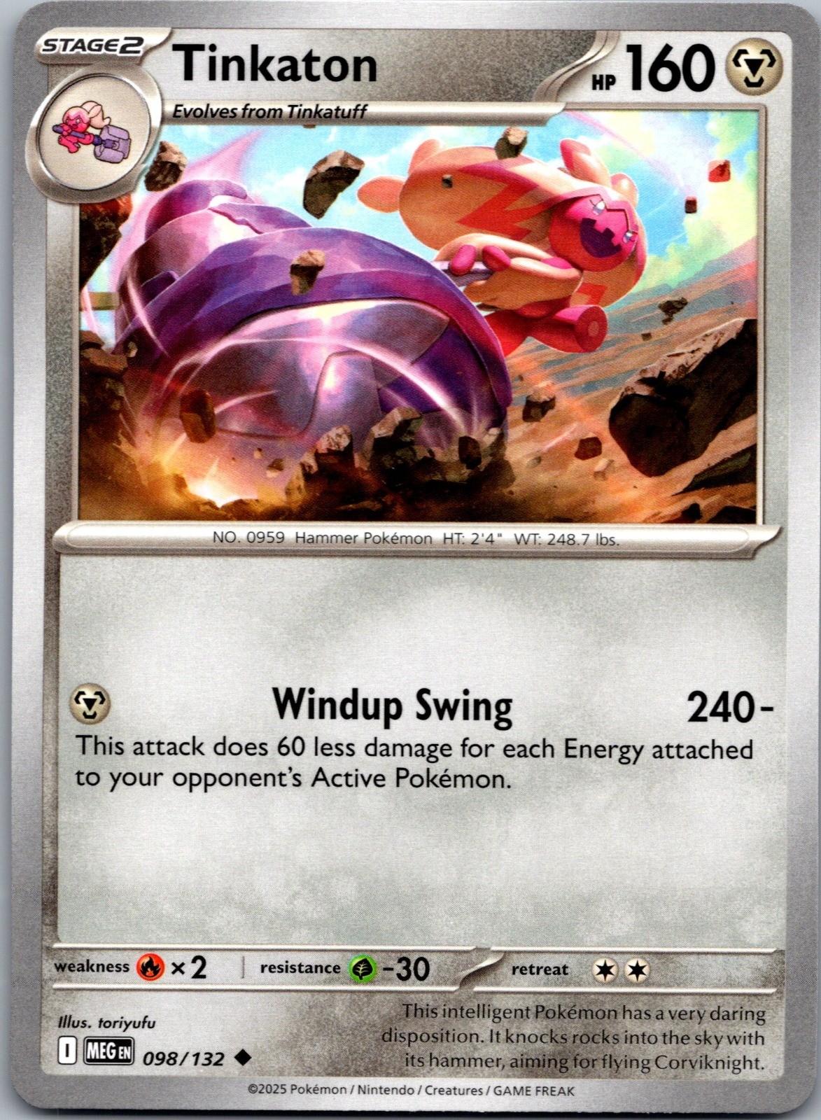 Tinkaton Uncommon ME01: Mega Evolution 098/132 NM