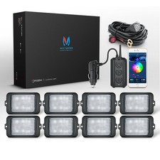 C3 RGBW LED Rock Lights Wireless Control 8 Pods Multi-Color Neon Underglow Light