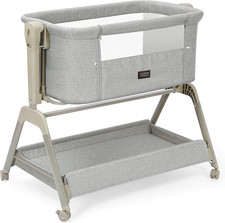 Baby Bassinet Bedside Crib, 3-In-1 Rocking Bassinets Bedside Sleeper with Comfy