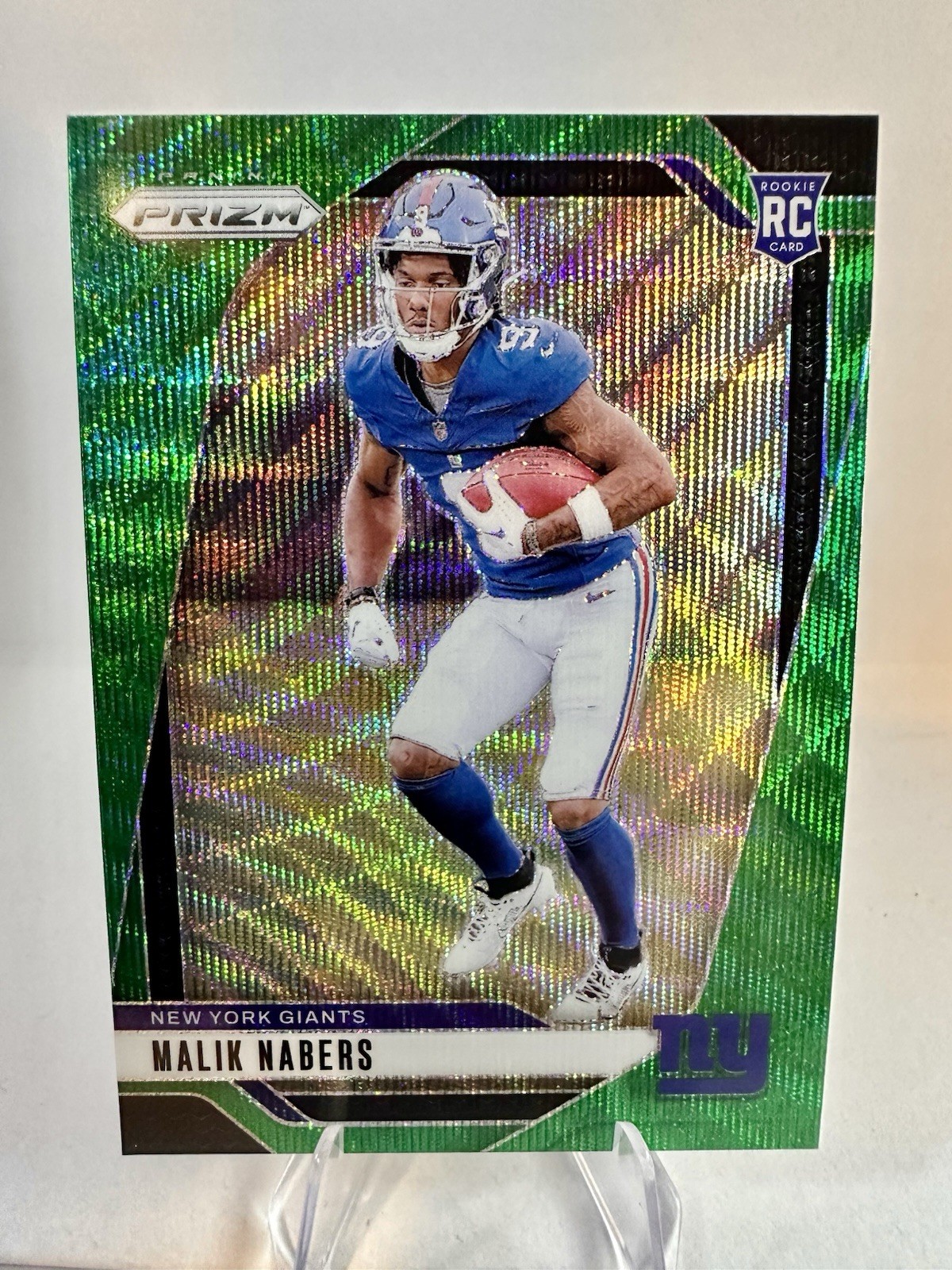 2024 Panini Prizm - Rookies Malik Nabers #370 Green Wave Prizm (RC) NY Giants