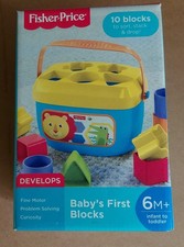Fisher-Price Stacking Toy Baby s First Blocks Set of 10 Shapes Sorting Play NEW