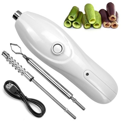 Zucchini Corer Tool Portable Vegetable Cordless, Electric White