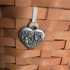 Longaberger Sweetheart Love Notes Basket with Protector, Floral Liner, Tie-On — photo 3