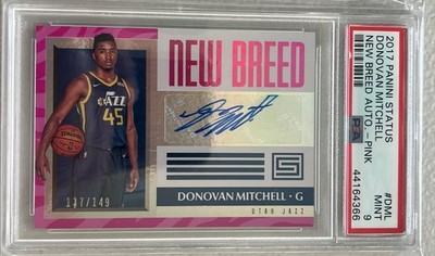 2017 Panini Status New Breed Auto Pink Donovan Mitchell 