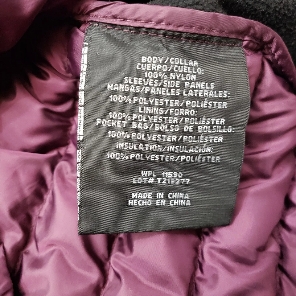 Jaqueta acolchoada feminina 32 graus grande roxa zíper completo ao ar livre - Imagem 4 de 4