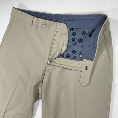 Ballin Comfort EZE Bi-Stretch Gabardine Commuter Dress Pants 38x31 Tan Beige