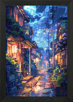 Japanese Nights Anime Lofi Gerahmtes Wandbild Poster Leinwanddruck Bild