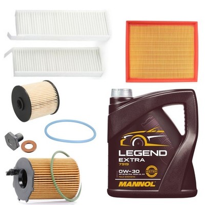 5L MANNOL & 4 FILTERS FULL SERVICE KIT FOR DS5 1.6 BLUE HDI 2013-18