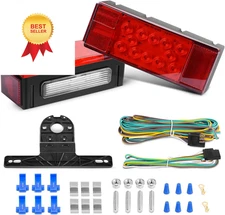 Nilight TL-20 2PCS Submersible Kit Low Profile Rectangular LED Trailer Light 