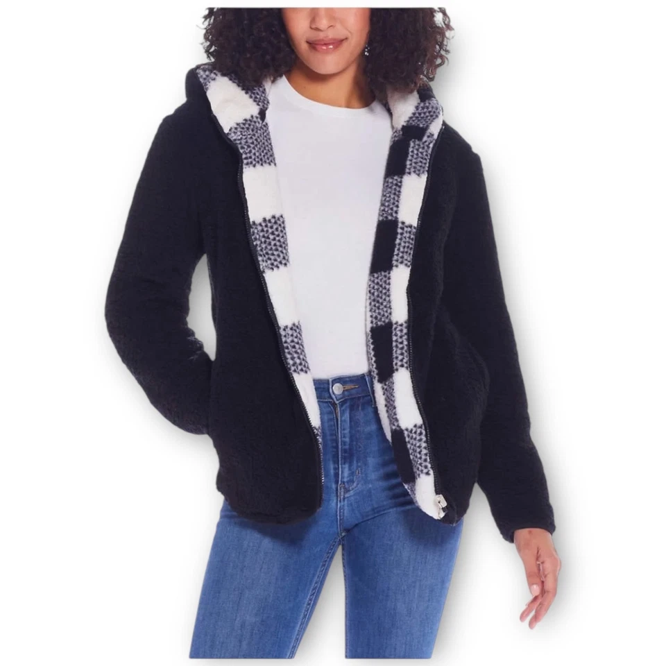 NWT Weatherproof Women’s Reversible Plaid Fleece Jacket – Small - Image 3 of 4