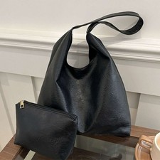 2PCS Slouchy Hobo Bags for Women Artificial leather Tote Crossbody Bag Large