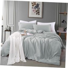 Size Duvet Cover - 3 Piece Bedding Set 1 Duvet Cover 2 Queen Light Grey