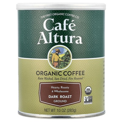 Organic Coffee, Ground, Dark Roast, 10 oz (283 g)