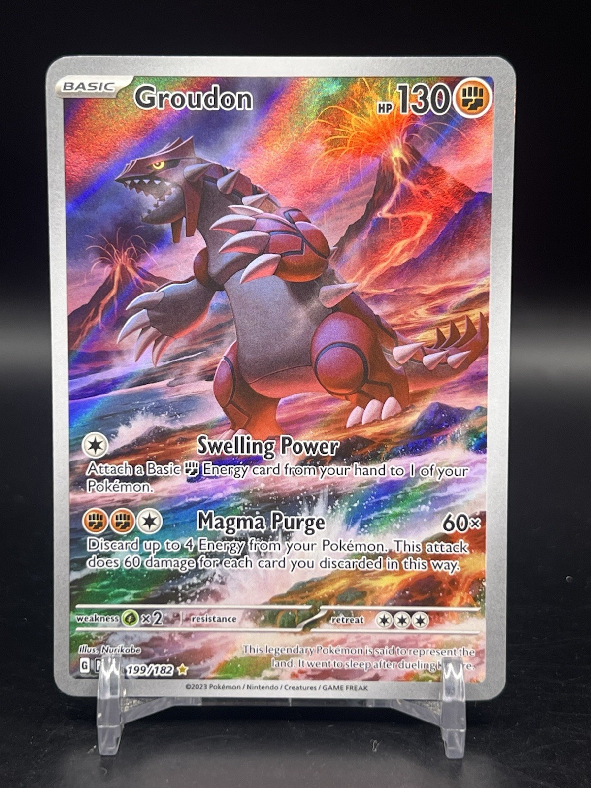 Pokémon TCG Groudon Illustration Rare Paradox Rift 199/182 English NM