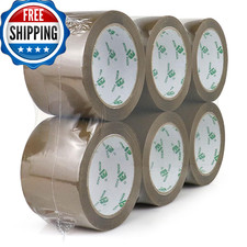 BOMEI PACK Heavy Duty 3in Brown Packing Tape for Shipping Moving Storage 6 Rolls