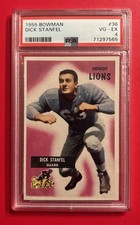 1955 Bowman Dick Stanfel 36 PSA 4 Rookie Card RC Detroit Lions Vtg Football Card. rookie card picture