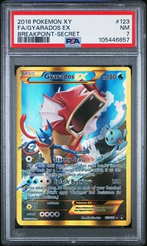 2016 POKEMON XY BREAKPOINT SECRET #123 FULL ART/GYARADOS EX PSA 7