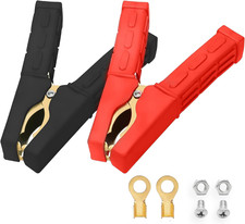 2PCS Jumper Cable Clamps, Pure Copper Battery Charger Clamps Heavy Duty Jumper