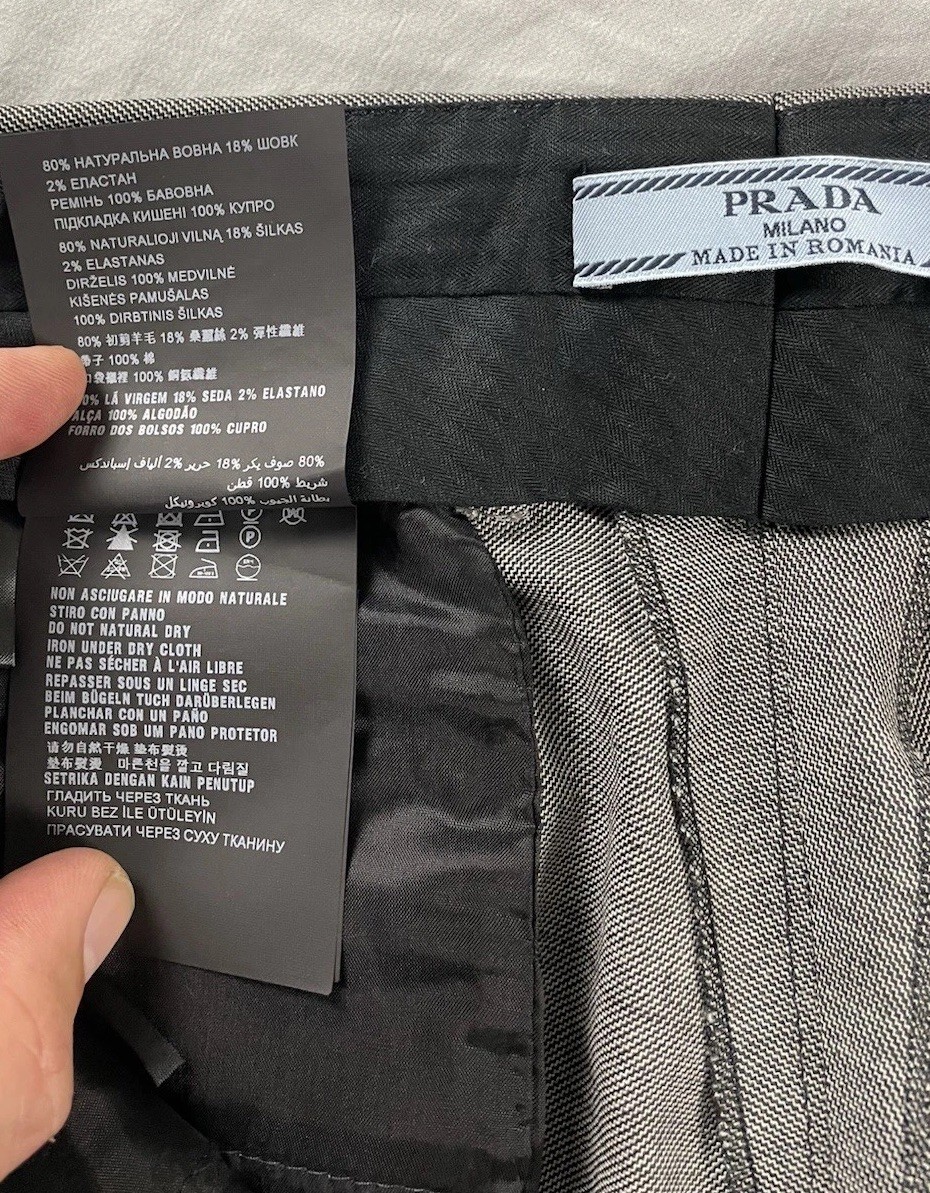 Prada  Flat Front Stretch Wool/Silk Cuffed Dress … - image 7