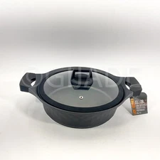 Luxe Kitchen Non-Stick Low Casserole / 11 Pan Skillet With Lid  Cookware New