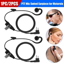 2-Pin PTT Mic Swivel Earpiece for Motorola CLS/CP Radios Walkie Talkie Headset