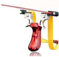 Slingshot Metal Alloy Catapult Hunting High Velocity + Spare Band - UK SELLER