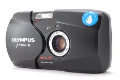 Read! [Top MINT] Olympus μ mju II Black 35mm F2.8 Lens Point & Shoot From JAPAN