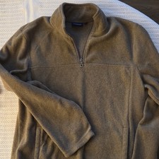 Croft Barrow 1/4 Zip Fleece Pullover Sweatshirt Brown Men's Size M