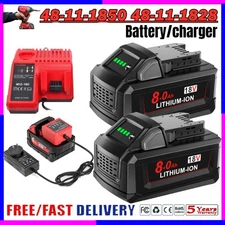 18V For Milwaukee for M18B9 8.0Ah Battery Extended Lithium 48-11-1880 Charger