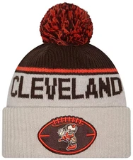 NWT Cleveland Browns 2024 New Era Sideline Historic Throwback Knit Pom Beanie