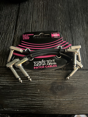 Ernie Ball 3  Flat Ribbon Patch Cables for Pedalboard