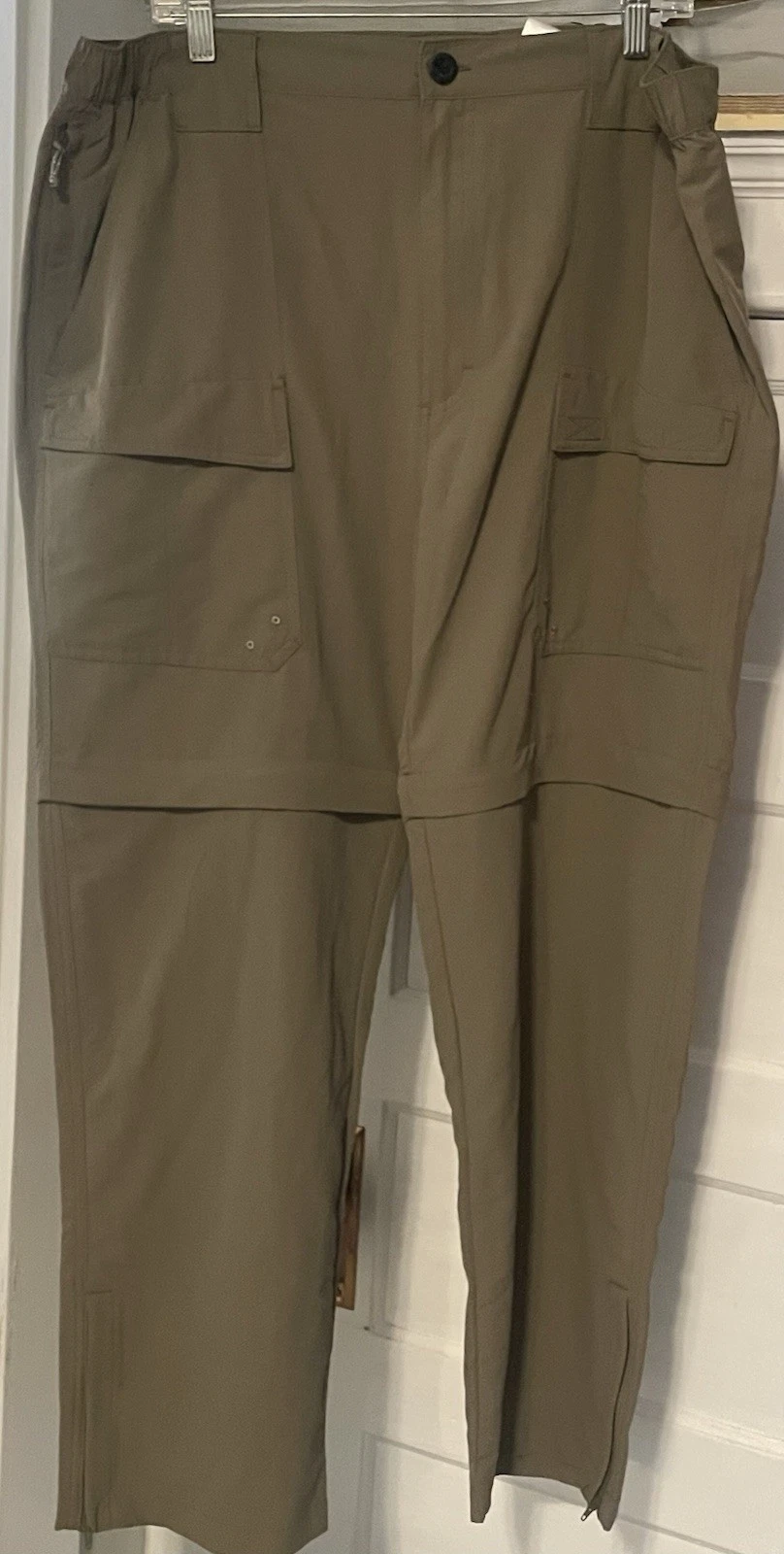 Worldwide Sportsman Men’s Khaki Convertible Nylon Fishing Pants XL 40X30