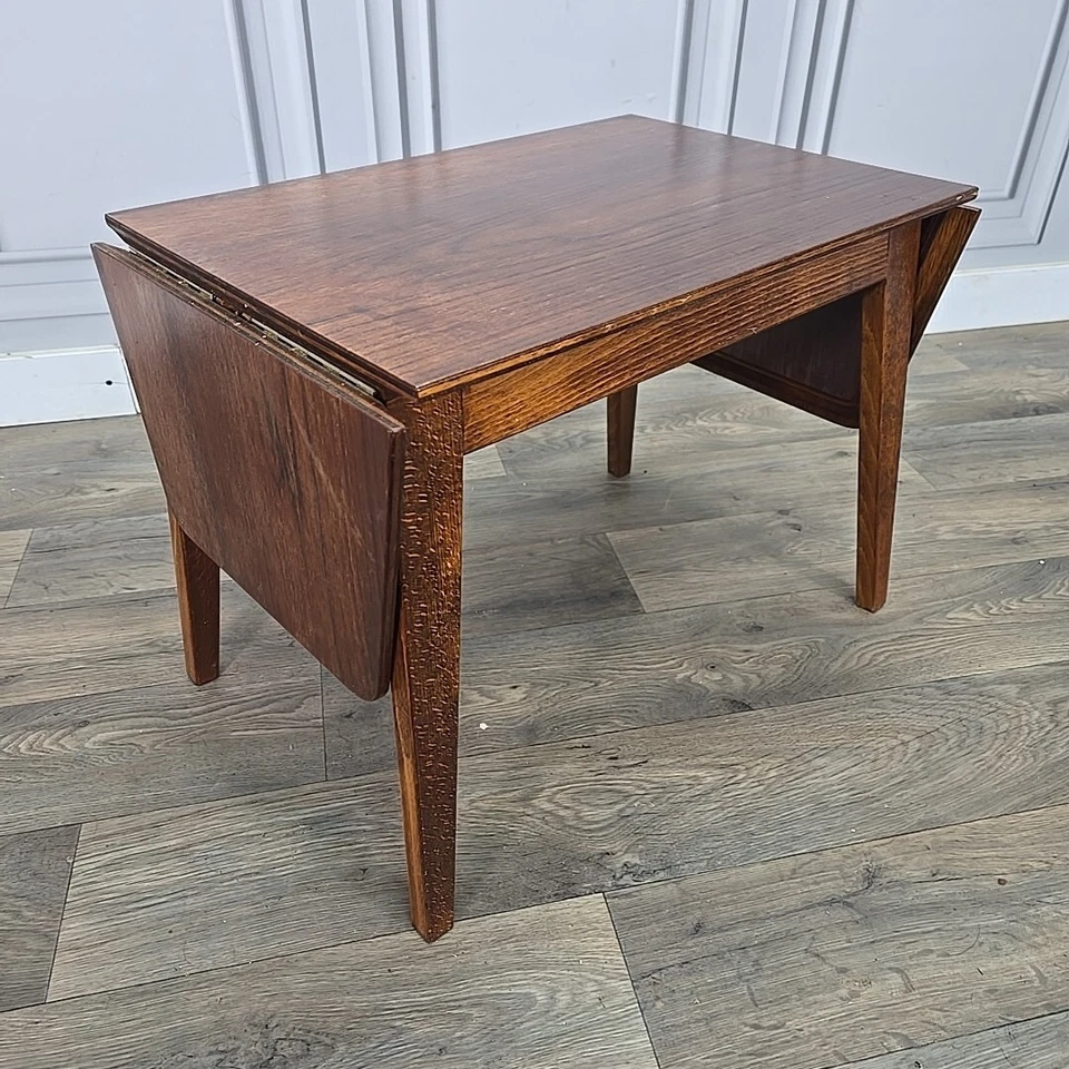 Vintage Wood Danish Inspired Coffee Table - Drop Leaf Atomic Mid Century Modern - Image 2 of 4