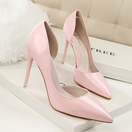 Scarpe donna sexy tacco alto a punta stiletto decolte vernice pelle OL sera - Foto 5 di 64