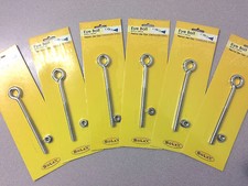 6 HIGH QUALITY 8  X 150 MM CHROMED STAINLESS STEEL EYE BOLTS WITH NUT / WASHER 