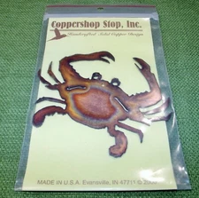 Cut Copper Ornament - CRAB - Christmas / Window Hang Hand Crafted