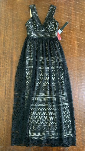 NWT $298 Nicole Miller New York Size 2 Black V-Neck Maxi Dress - Picture 12 of 12