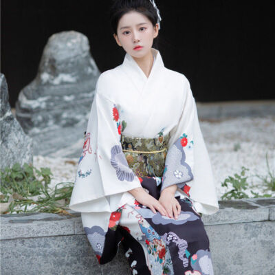Girl Kimono Formal Dress Traditional Improved Japanese Photography Clothing  | eBay