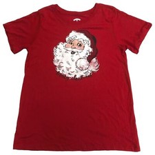 Womens Red Santa Claus Merry Christmas Holiday T-Shirt Tee Shirt