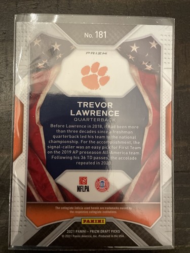 2021 Prizm Draft Picks Trevor Lawrence All-Americans Red Cracked Ice RC - Picture 2 of 2