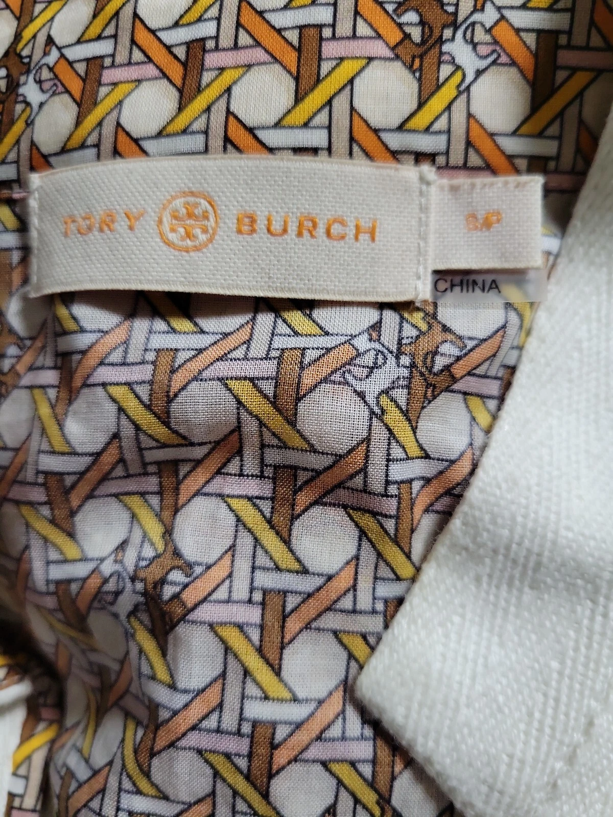 Tory Burch Tory tunica S caftano 4 copricostume da bagno buttermilk cestoweave