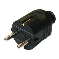 5X Schukostecker Schuko Stecker Schutzkontakt 16A 230V Schwarz