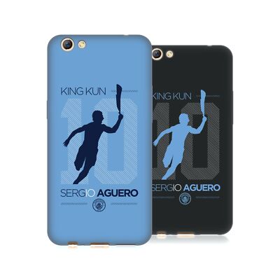 MAN CITY FC SERGIO AGÜERO 10 JAHRE SOFT GEL HANDYHÜLLE FÜR OPPO HANDYS