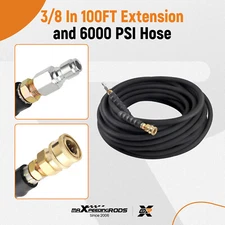 2 Wire Braid 6000psi HighTem Water Pressure Washer Hose Non-Marking 3/8" x 100ft