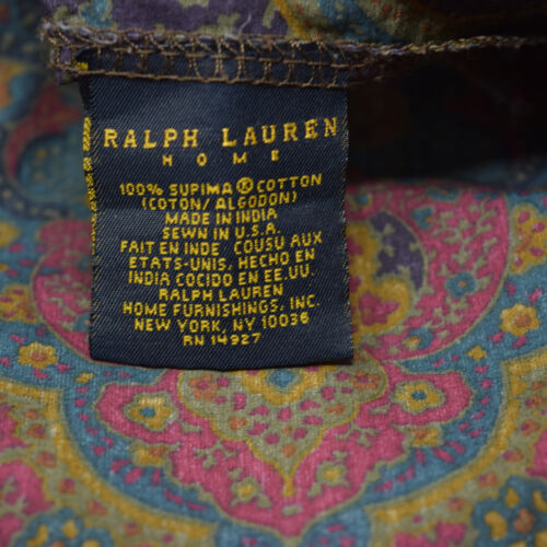 Federa cuscino Ralph Lauren Home Pomeroy prugna King Supima cotone paisley boho lusso - Foto 5 di 8