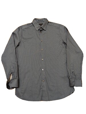 SHARP! Ted Baker Dress Shirt Blue Mens 3 Small S Long Sleeve Button Down Stretch