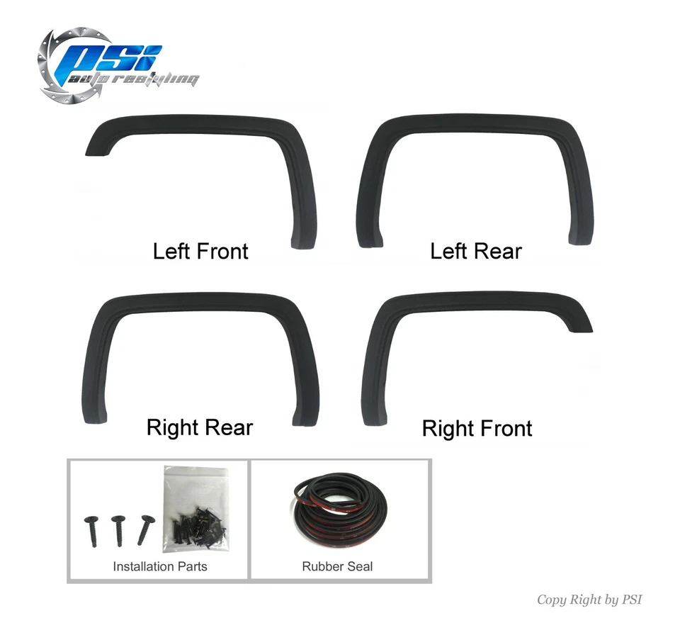 Textured OE Style Fender Flares Fits GMC Sierra 2500HD / 3500 HD 2015-2018 Foto 2 de 3